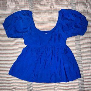 Nine West Royal Blue Flowy Blouse Women's Size Small